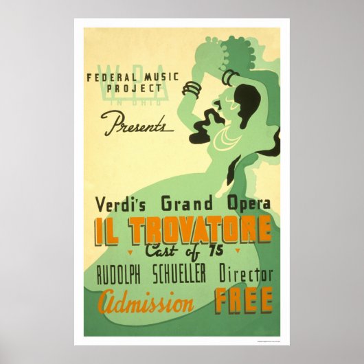 Verdi Il Trovatore 1937 WPA Poster (Voorkant)
