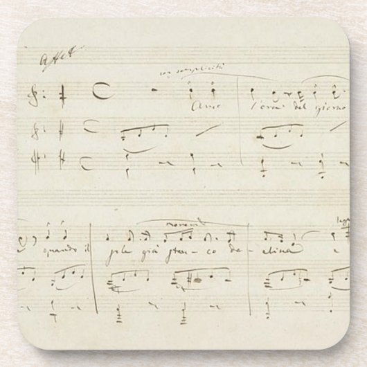 Verdi Opera Music Manuscript Excerpt Onderzetter (Voorkant)