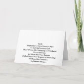 Verdi, september in Sam Houston Park Kaart (Achterkant)