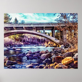 Verdi Truckee rivierbrug Poster