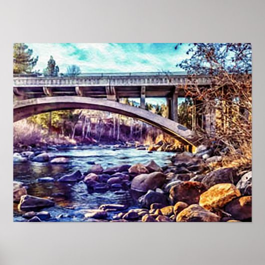 Verdi Truckee rivierbrug Poster (Voorkant)