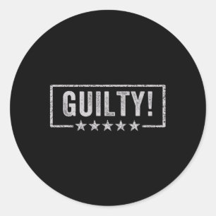 Verdict beschuldigde veroordeelde misdadiger 45 gr ronde sticker