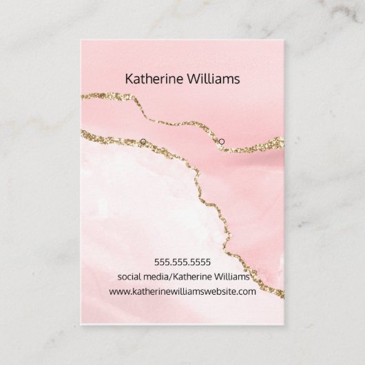 Verdien beeldscherm in Blush Pink Faux Gold Glitte Visitekaartje (Voorkant)