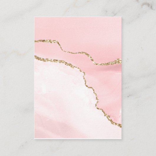 Verdien beeldscherm in Blush Pink Faux Gold Glitte Visitekaartje (Achterkant)