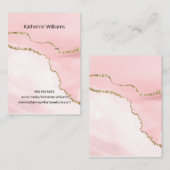 Verdien beeldscherm in Blush Pink Faux Gold Glitte Visitekaartje (Voorkant / Achterkant)