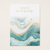 Verdien Blauwgroen Blue Aqua Gold Agate Display Ka Visitekaartje (Voorkant)