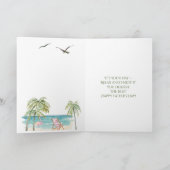 Verdien de beste Beach Palm Trees Vaderdag Kaart (Binnen)