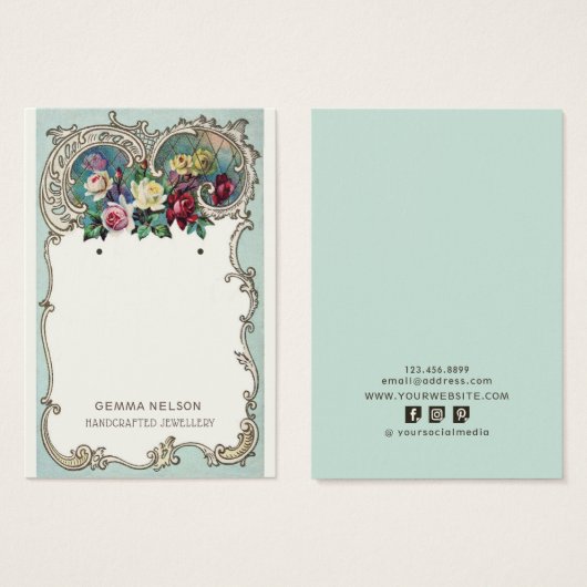 Verdien Display Card ・  Floral Social Media Visitekaartje (Voorkant /achterkant)