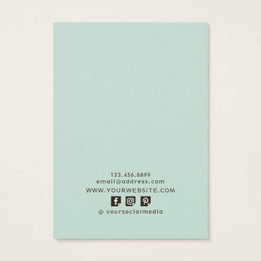 Verdien Display Card ・  Floral Social Media Visitekaartje (Achterkant)