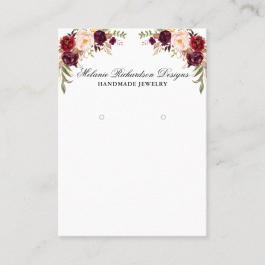 Verdien een DisplayCard Burgundy Floral Visitekaartje (Voorkant)