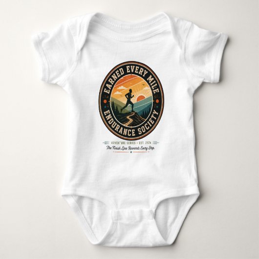 Verdien elke mijl uithoudingsvermogen trail runner romper (Voorkant)