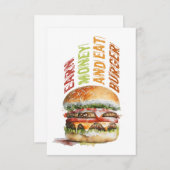 Verdien geld en eet hamburger, humoristisch hambur (Voorkant / Achterkant)