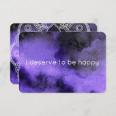 Verdien het om Happy Paarse Affirmatie Kaart te zi (Voorkant / Achterkant)