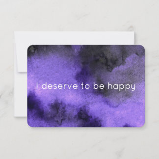 Verdien het om Happy Paarse Affirmatie Kaart te zi
