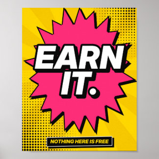 Verdien het Pop Art Gym Motivatie Poster