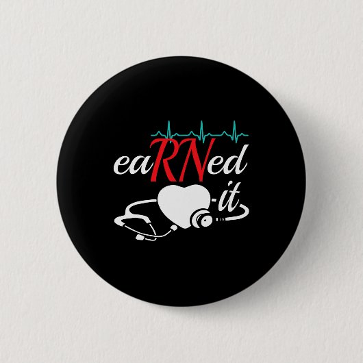 Verdien het verpleegkundig Afstuderen Ronde Button 5,7 Cm (Voorkant)