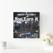 Verdien het - Workout Motivatie Vierkante Klok (Huis)