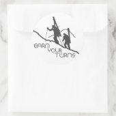 Verdien je beurt ronde sticker (Tas)