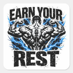Verdien je rust – Beloning Herstel Gym Vierkante Sticker
