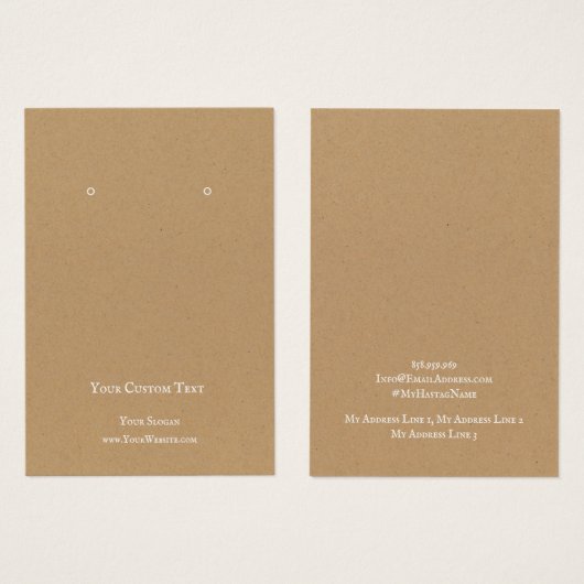 Verdien juwelen-beeldschermkaart, Brown Kraft Art Visitekaartje (Voorkant /achterkant)