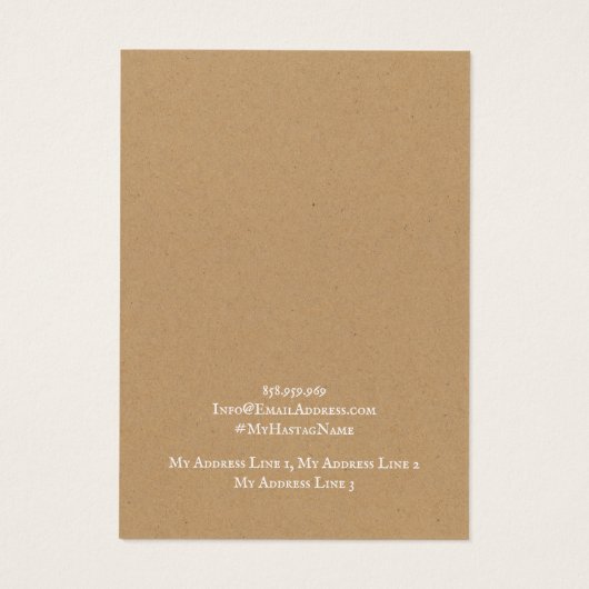Verdien juwelen-beeldschermkaart, Brown Kraft Art Visitekaartje (Achterkant)