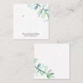 Verdien juwelen-beeldschermkaart ・ Succulente cact Vierkante Visitekaartje (Voorkant / Achterkant)