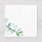 Verdien juwelen-beeldschermkaart ・ Succulente cact Vierkante Visitekaartje (Achterkant)