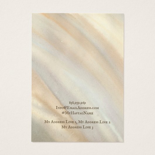 Verdien juwelen-beeldschermkaart, zand-Waterverf Visitekaartje (Achterkant)