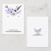 Verdien juwelen-kaart ・ Boho Feather Floral Visitekaartje (Voorkant / Achterkant)