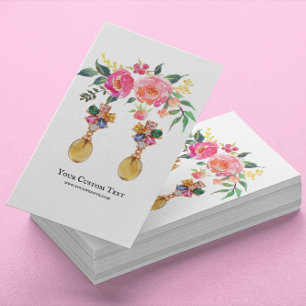 Verdien juwelenkaart ・ Waterverf Floral Visitekaartje