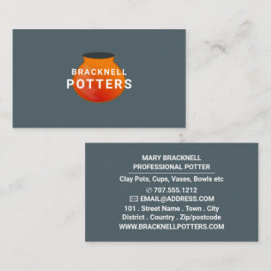 Verdien ontwerp van potten, aardewerk, pottenbakke visitekaartje