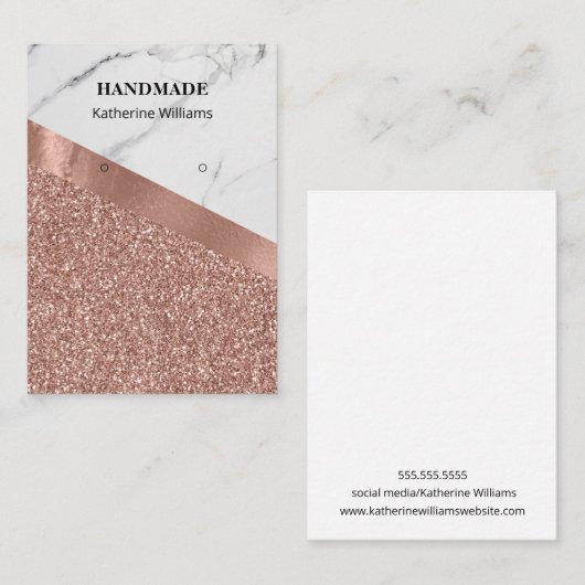 Verdien Roos Gold Glitter voor beeldscherm | Marme Visitekaartje (Voorkant / Achterkant)