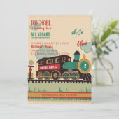 Verdien Verjaardag Express Kind Train Ticket Kaart (Staand voorkant)