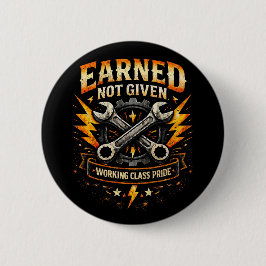 Verdiend, niet gekregen ronde button 5,7 cm