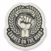 Verdiend Op De Weg Biker Vuist Sleutelsticker Sticker (Voorkant)