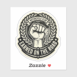 Verdiend Op De Weg Biker Vuist Sleutelsticker Sticker