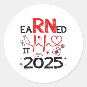 Verdiende IT 2025 voor Nurse Afstuderen of RN LPN Ronde Sticker