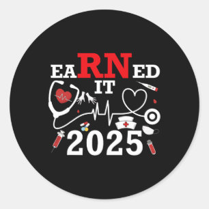 Verdiende IT 2025 voor Nurse Afstuderen of RN LPN Ronde Sticker