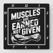 Verdiende spieren niet gegeven vierkante klok (Voorkant)