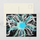 Verdienste Art Aqua White Blue op Black okt 2017 E Briefkaart (Voorkant / Achterkant)