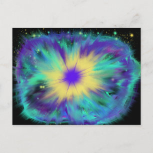 Verdienste Art Aqua Yellow Blue Paars okt 2017 ESS Briefkaart