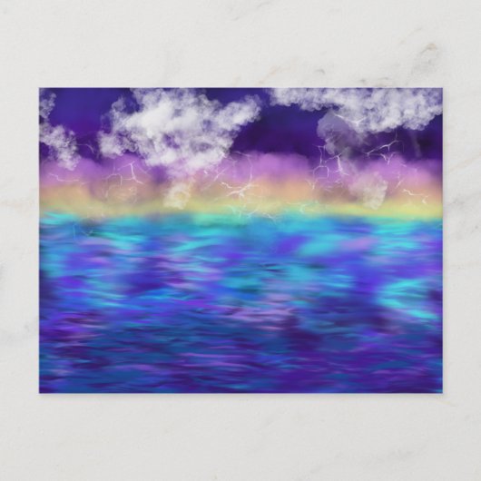 Verdienste Art Yellow Aqua Blue Paars okt 2017 ESS Briefkaart (Voorkant)