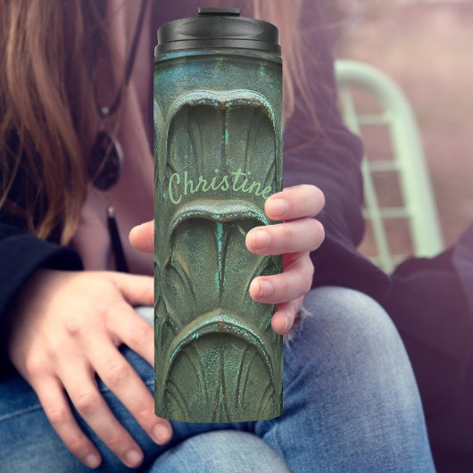 Verdigris Bronze Color Leaf Pattern - Aangepaste n Thermosbeker