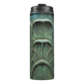 Verdigris Bronze Color Leaf Pattern - Aangepaste n Thermosbeker (Voorkant)