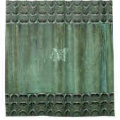 Verdigris Bronze Leaf Pattern Douchegordijn (Voorkant)