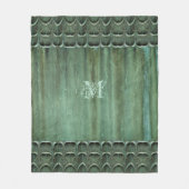 Verdigris Bronze Leaf Pattern Fleece Deken (Voorkant)