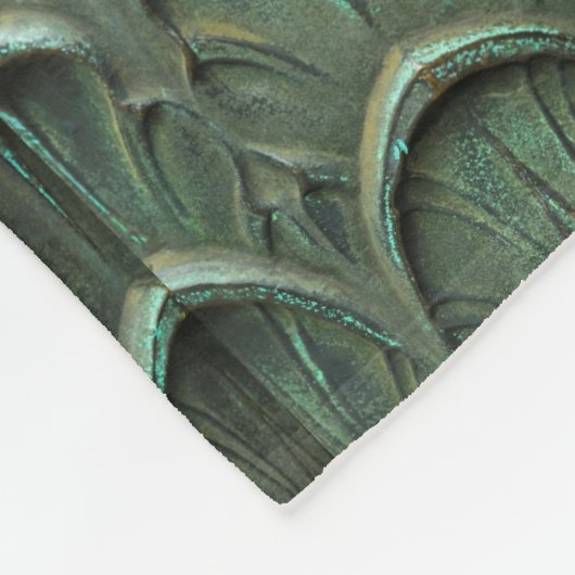 Verdigris Bronze Leaf Pattern Fleece Deken (Hoek)
