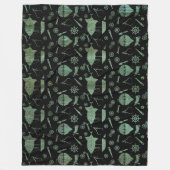 Verdigris Bronze Steampunk Airships Theme Fleece Deken (Voorkant)