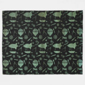 Verdigris Bronze Steampunk Airships Theme Fleece Deken (Voorkant (Horizontaal))