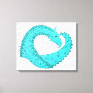 Verdigris hartdraak op wit canvas afdruk